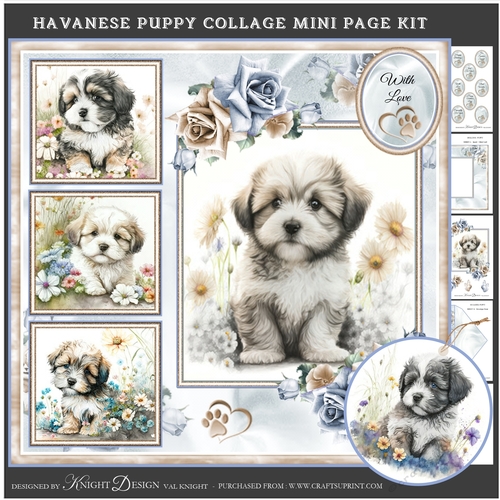 Havanese Puppy Collage Mini Page Kit