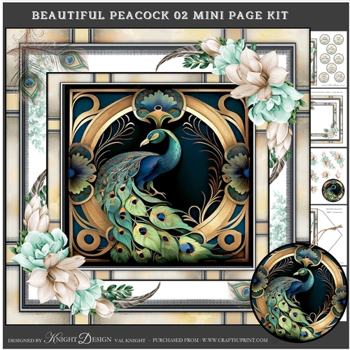 Beautiful Peacock 02 Mini Page Kit