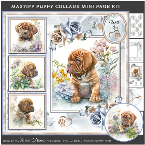 Mastiff Puppy Collage Mini Page Kit