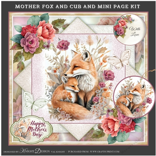 Mother Fox And Cub And Mini Page Kit