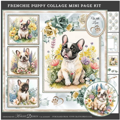 Frenchie Puppy Collage 04 Mini Page Kit