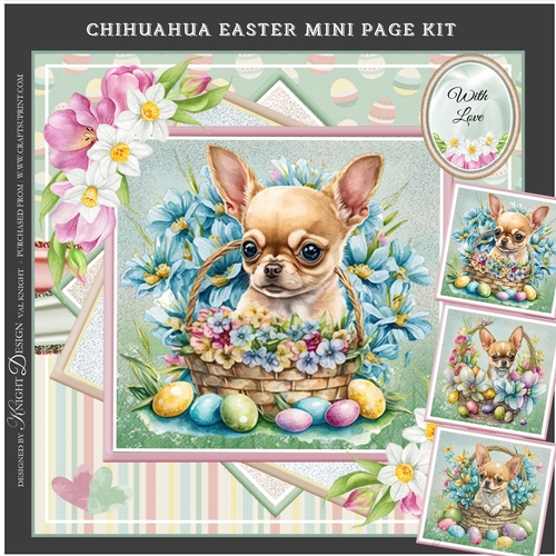 Cute Chihuahua Easter Mini Page Kit