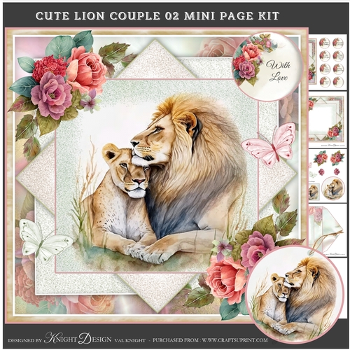 Cute Lion Couple 02 Mini Page Kit
