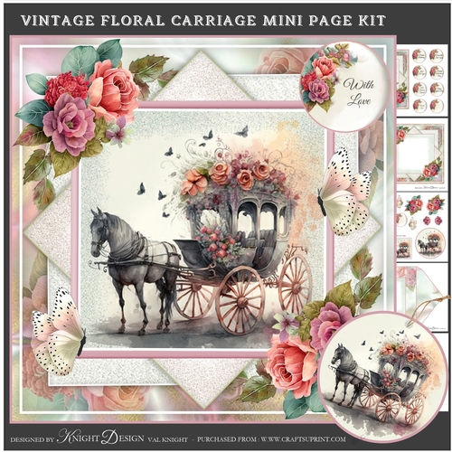 Vintage Floral Carriage Mini Page Kit