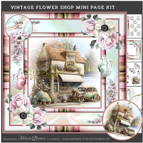 Vintage Flower Shop Mini Page Kit