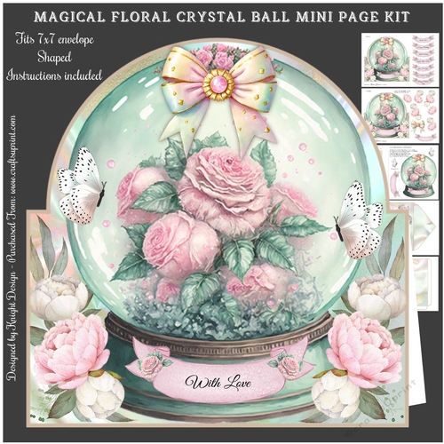 Magical Floral Crystal Ball Shaped Mini Page Kit