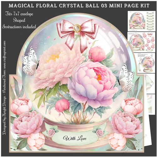 Magical Floral Crystal Ball 03 Shaped Mini Page Kit