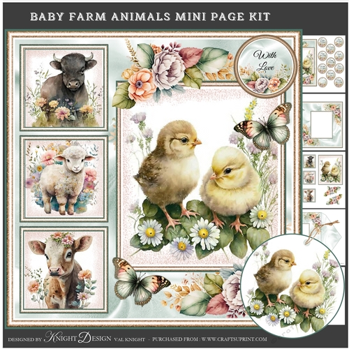 Baby Farm Animals Mini Page Kit