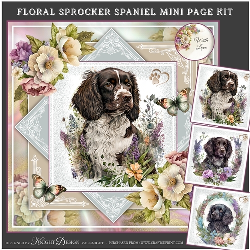 Floral Sprocker Spaniel Mini Page Kit
