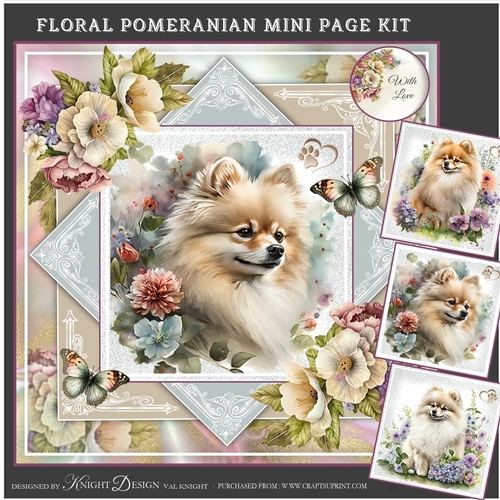 Floral Pomeranian Mini Page Kit