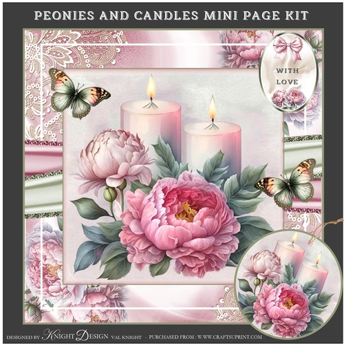 Peonies And Candles Mini Page Kit
