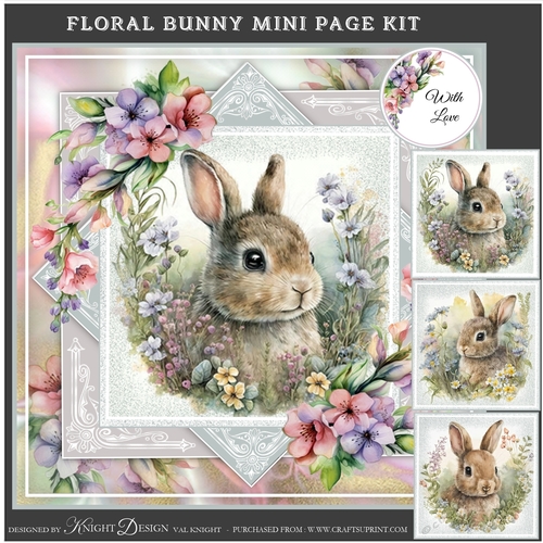 Floral Bunny Mini Page Kit
