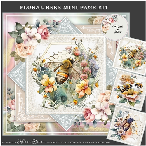 Floral Bees Mini Page Kit