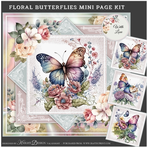 Floral Butterflies Mini Page Kit