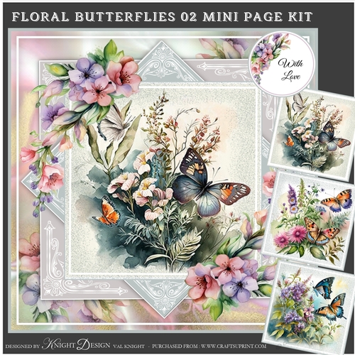 Floral Butterflies 02 Mini Page Kit