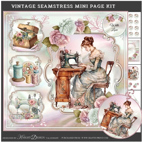 Vintage Seamstress Mini Page Kit