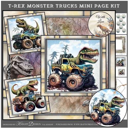 T-Rex Monster Trucks Mini Page Kit