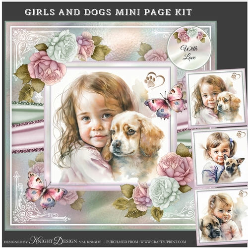 Girls And Their Dogs Mini Page Kit