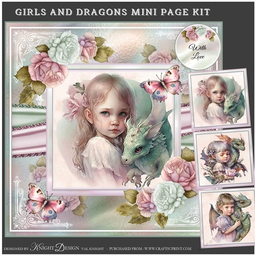 Girls And Their Dragons Mini Page Kit