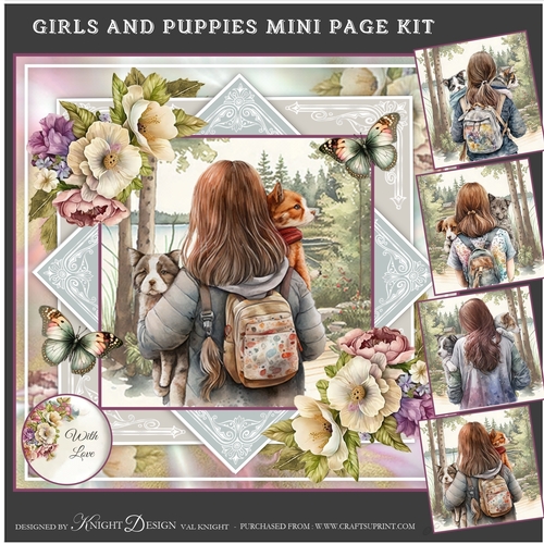 Girls and Puppies Mini Page Kit