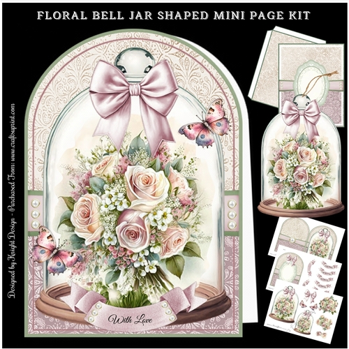 Floral Bell Jar 5x7 Shaped Mini Page Kit