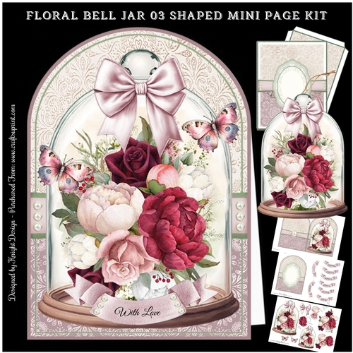 Floral Bell Jar 03 5x7 Shaped Mini Page Kit
