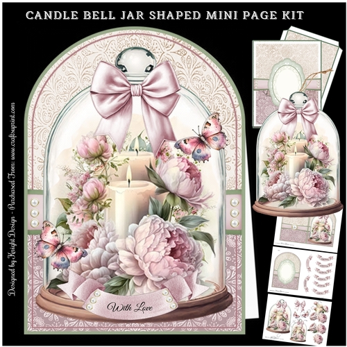 Candle Bell Jar 5x7 Shaped Mini Page Ki