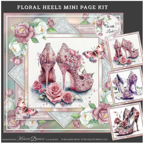 Floral Heels Mini Page Kit