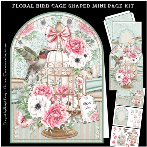 Floral Bird Cage A5 Shaped Mini Page Kit