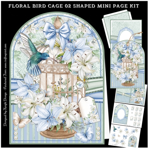 Floral Bird Cage 02 A5 Shaped Mini Page Kit