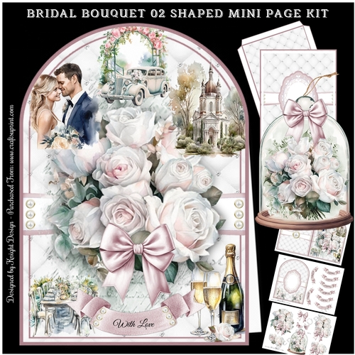 Bridal Bouquet 02 Shaped Mini Page Kit
