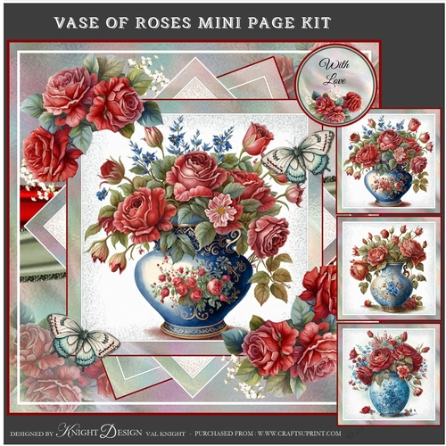 Vase Of Roses Mini Page Kit