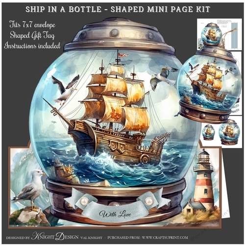 Ship In A Bottle Shaped Mini Page Kit