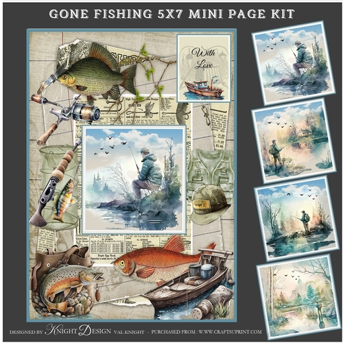 Gone Fishing 5x7 Mini Page Kit