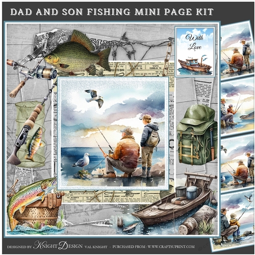 Dad And Son Fishing Mini Page Kit