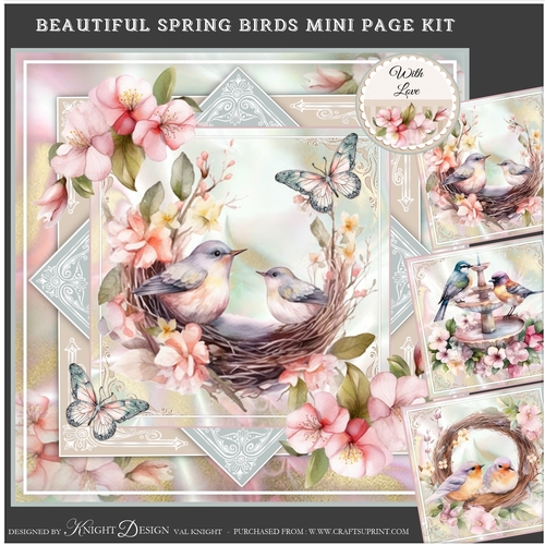  Beautiful Spring Birds Mini Page Kit