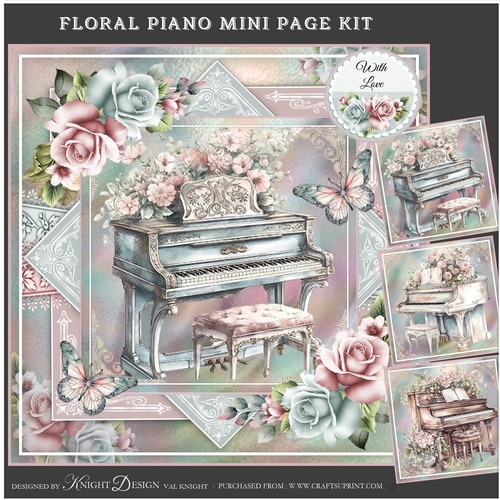 Floral Piano Mini Page Kit