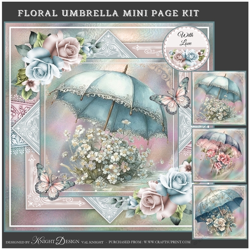Floral Umbrella Mini Page Kit