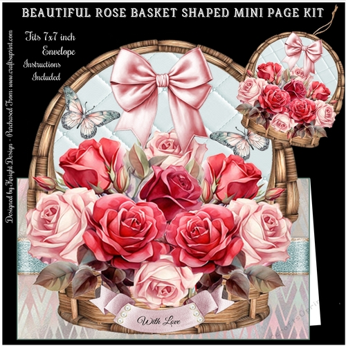 Beautiful Rose Basket Shaped Mini Page Kit