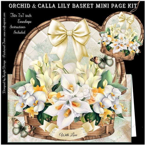 Orchid & Calla Lily Basket Shaped Mini Page Kit
