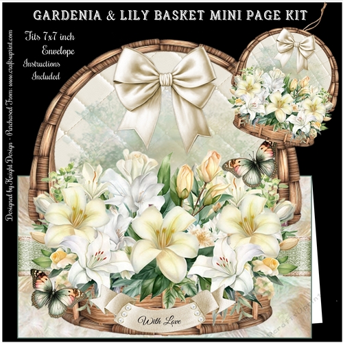 Gardenia & Lily Basket Shaped Mini Page Kit