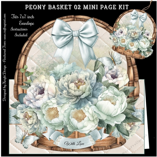 Peony Basket 02 Shaped Mini Page Kit