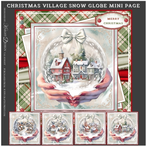 Christmas Village Snow Globe Mini Page Kit 