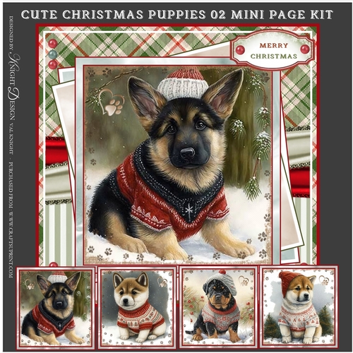 Cute Christmas Puppies 02 Mini Page Kit 