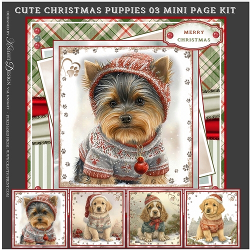 Cute Christmas Puppies 03 Mini Page Kit 