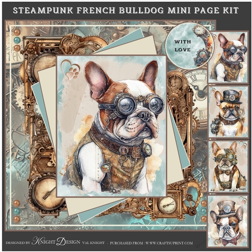 Steampunk French Bulldog Mini Page Kit 