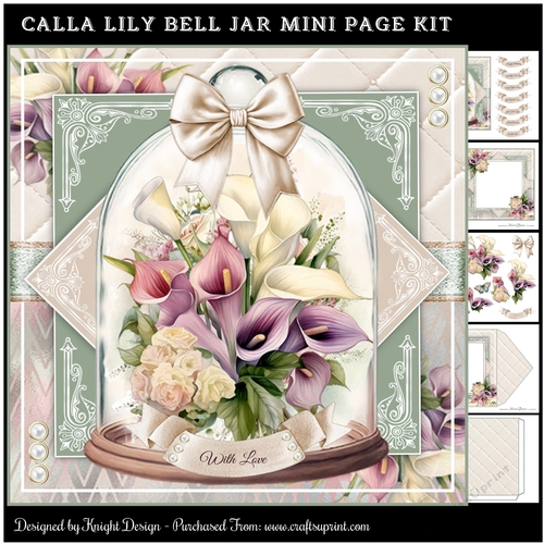 Calla Lily Bell Jar Mini Page Kit