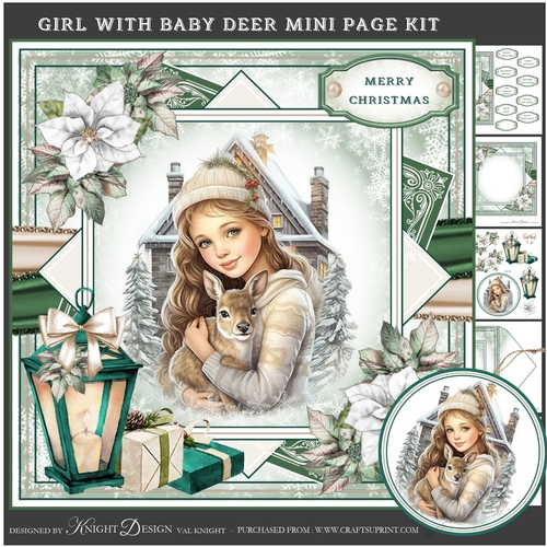  Girl with Baby Deer Mini Page Kit