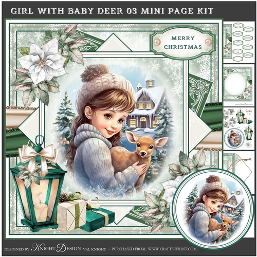 Girl with Baby Deer 03 Mini Page Kit