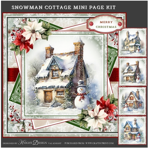 Snowman Cottage Mini Page Kit 